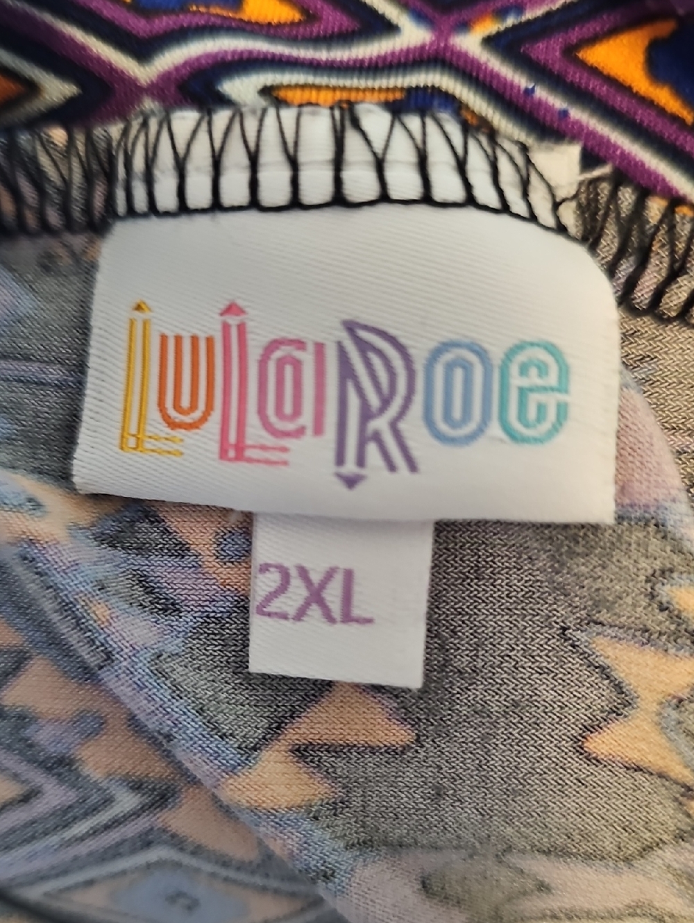 Lularoe Vibrant Geometric Maxi Skirt in Blue & Yellow - Picture 3 of 3